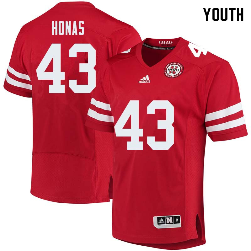 Youth #43 Todd Honas Nebraska Cornhuskers College Football Jerseys Sale-Red - Click Image to Close